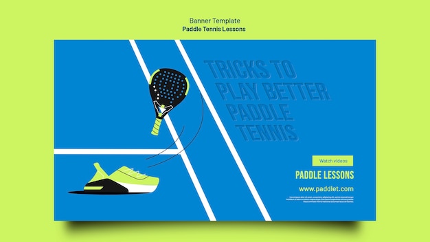 Kostenlose PSD paddle-tennis-vorlage im flachen design