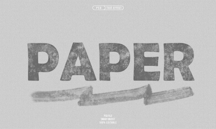 Papier 3d editierbarer Texteffekt