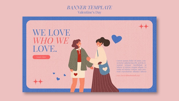 Papier Textur Valentinstag horizontale Banner