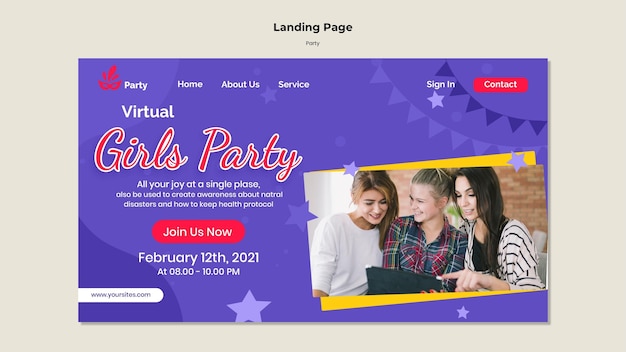 Party Landing Page