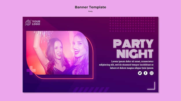 Kostenlose PSD party nacht banner vorlage