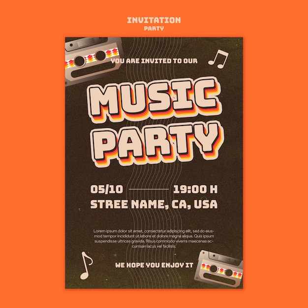 Kostenlose PSD party-template-design