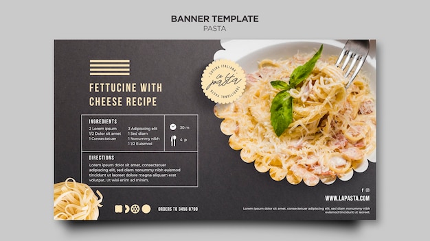 Kostenlose PSD pasta shop banner vorlage