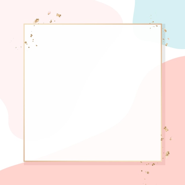 Pastell Memphis Goldrahmen PSD mit Designraum