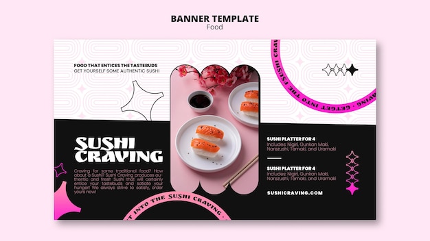 Pastell-Neon-Art-Deco-Essensvorlage