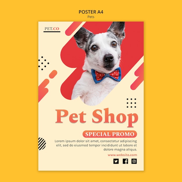 Kostenlose PSD pet shop poster vorlage