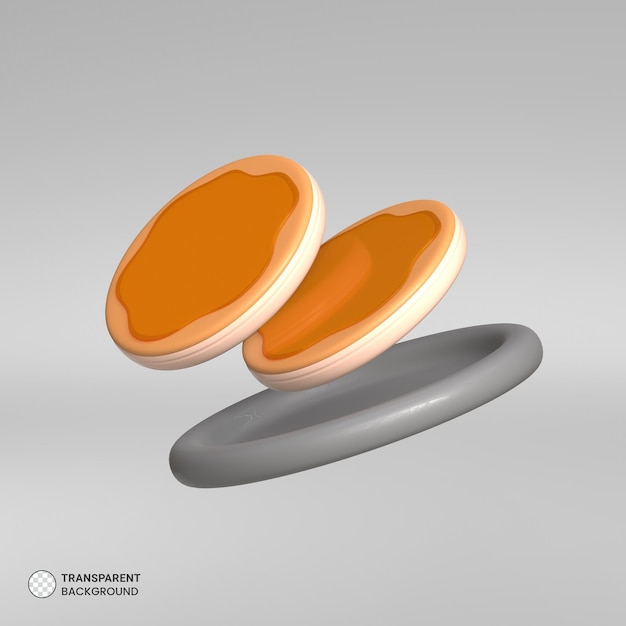 Pfannkuchen-symbol isolierte 3d-render-illustration