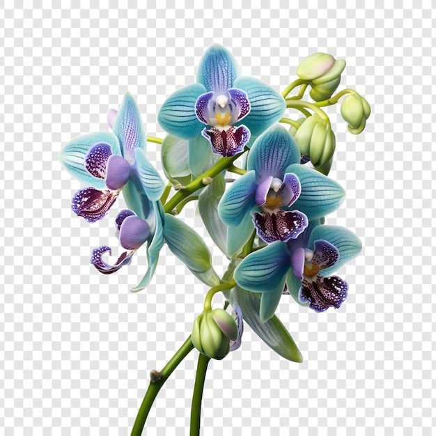 Pfauen-orchidee-blüte png isoliert auf transparentem hintergrund