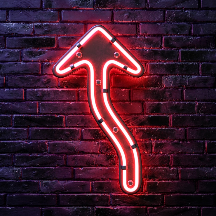 Kostenlose PSD pfeil-neon-ikonen-design
