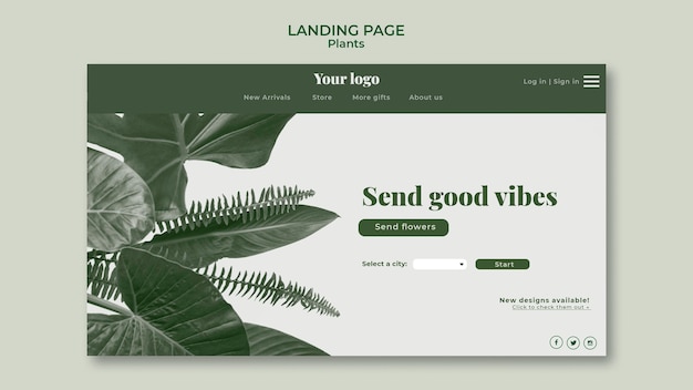 Pflanzen Landing Page Konzept