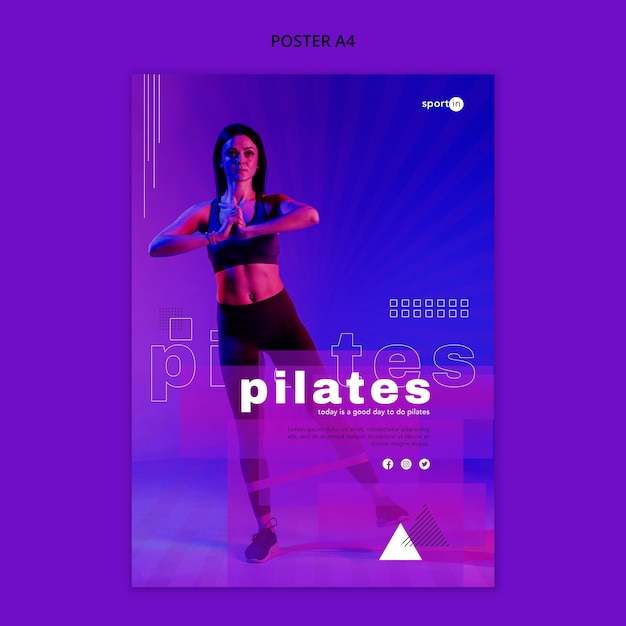 Kostenlose PSD pilates trainingsplakat vorlage