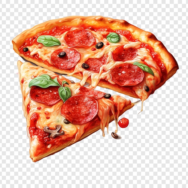 Pizza im regina-stil isoliert auf transparentem hintergrund