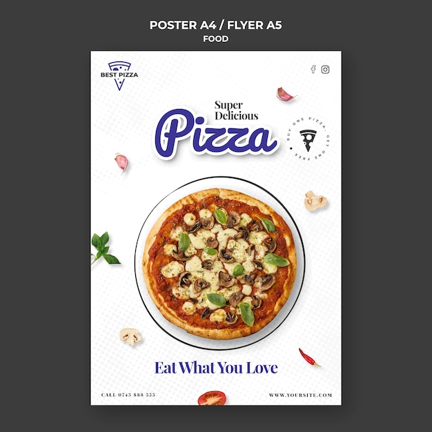 Kostenlose PSD pizza poster vorlage