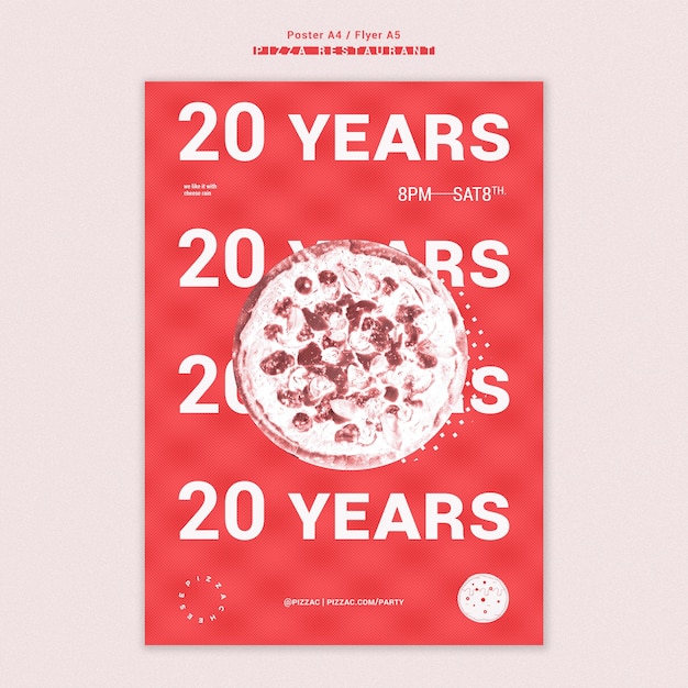 Kostenlose PSD pizza restaurant anzeige vorlage poster