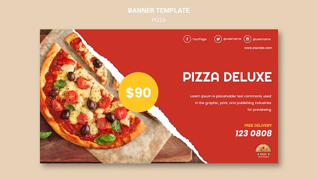 Kostenlose PSD pizza restaurant banner vorlage