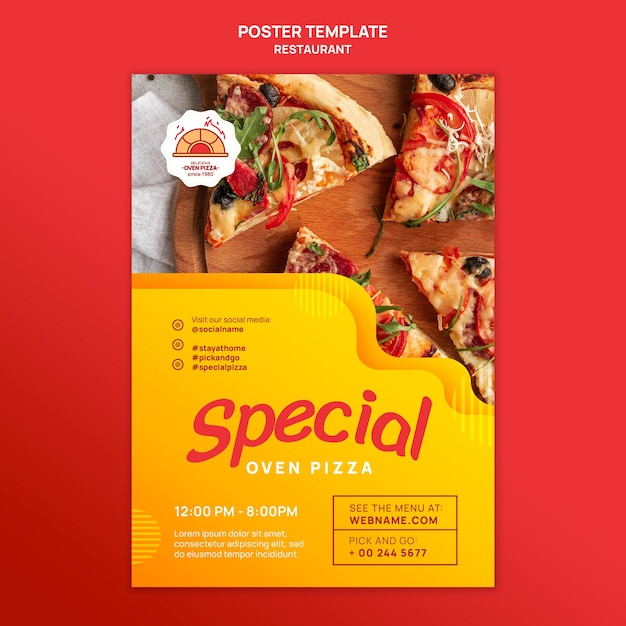 Kostenlose PSD pizza restaurant poster