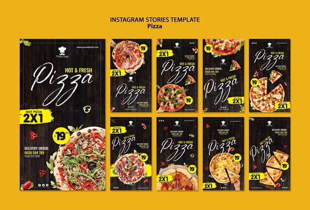 Pizza Restaurant Social Media Geschichten Vorlage
