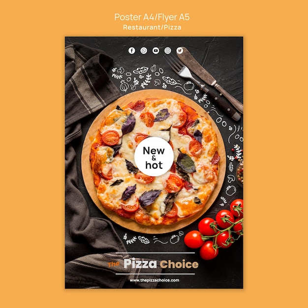 Kostenlose PSD pizza restaurant vorlage poster