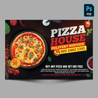 Pizzahaus-lieferservice flyer vorlage