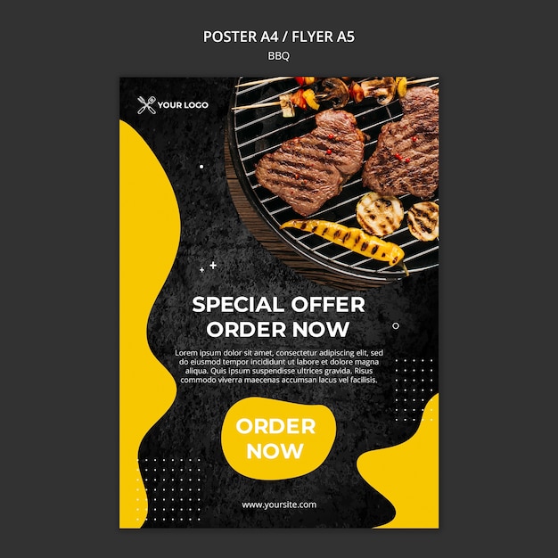 Plakat für grillrestaurant Kostenlosen PSD