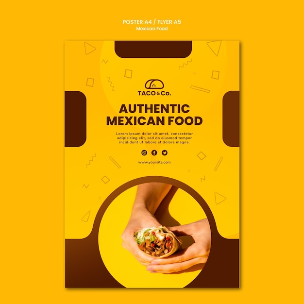 Kostenlose PSD plakat für mexikanisches restaurant