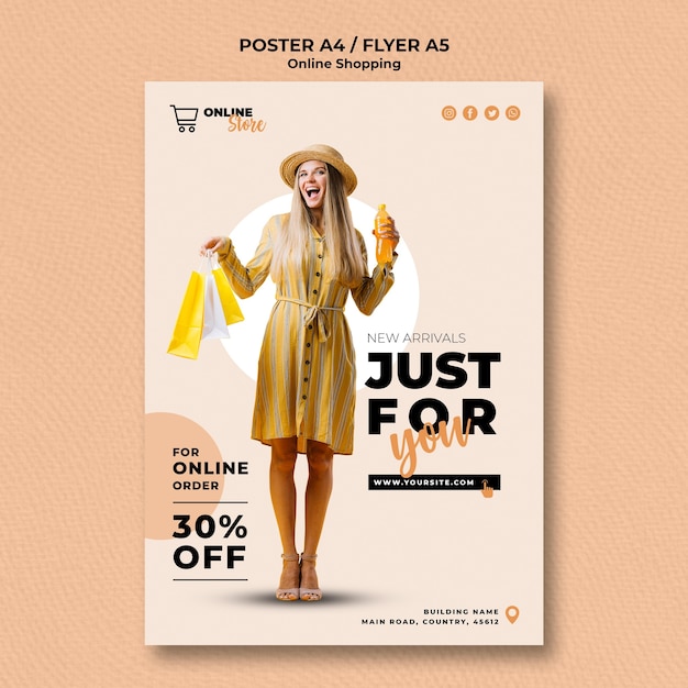 Plakat für online-modeverkauf Kostenlosen PSD
