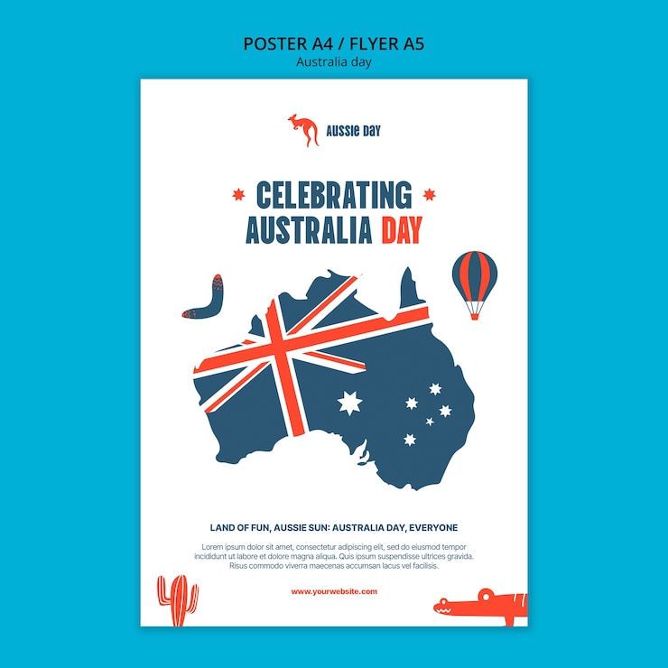 Kostenlose PSD plakat zur feier des australischen tages
