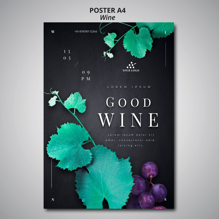 Kostenlose PSD plakatgestaltung weinfirma