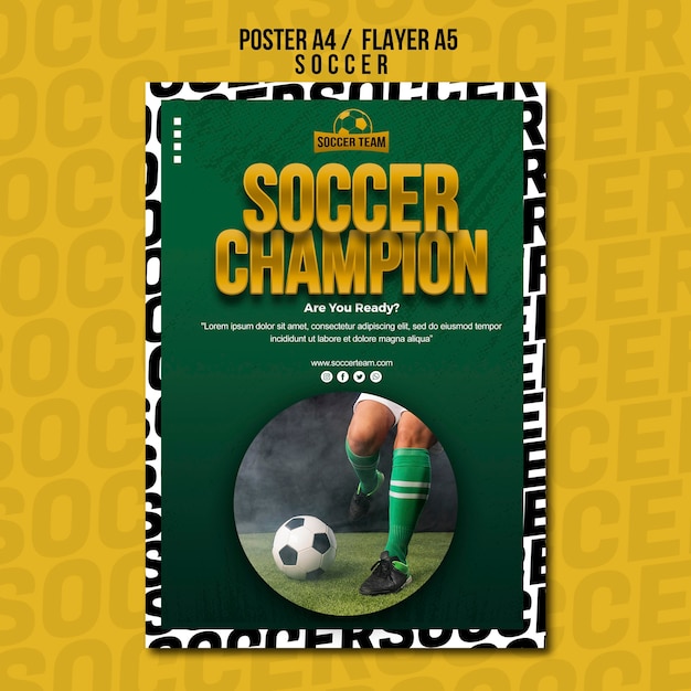 Plakatschablone der Meisterschule des Fußballs