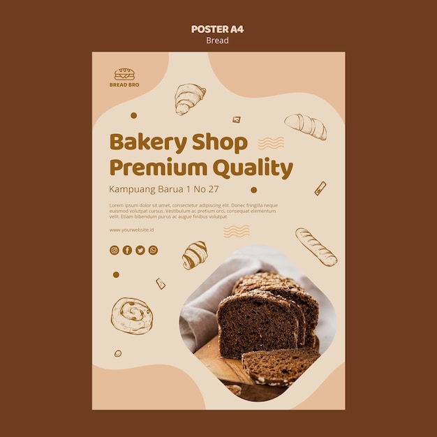 Plakatschablone für Bäckerei
