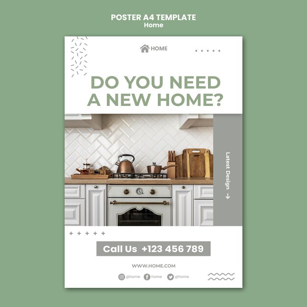 Plakatschablone für neues Hauptinnenarchitektur