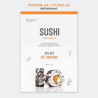 Plakatschablonen-sushi-restaurant