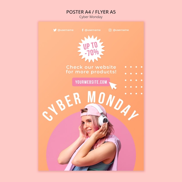 Plakatvorlage für Cyber-Monday-Werbung