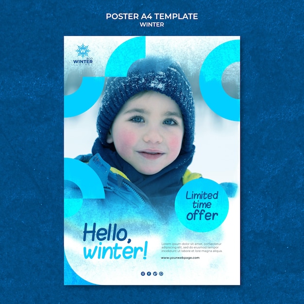 Kostenlose PSD plakatvorlage für das winterdesign