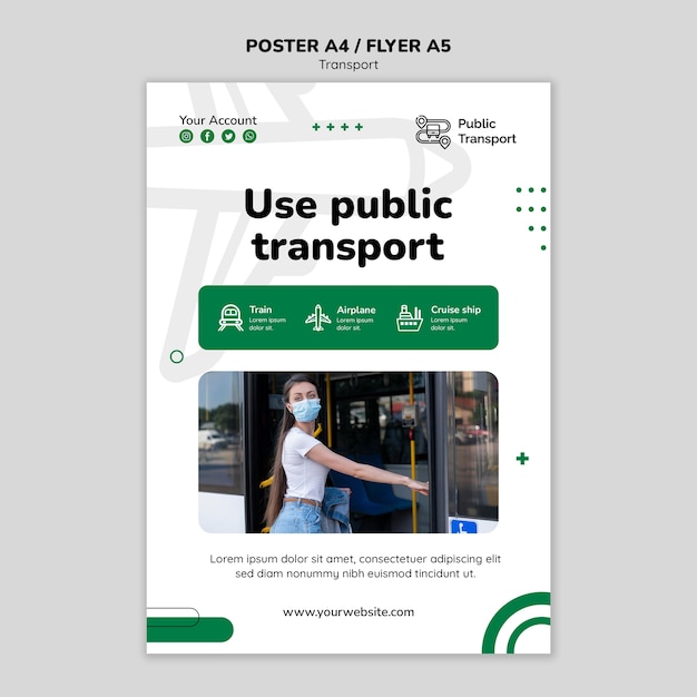 Kostenlose PSD plakatvorlage für den transportdienst