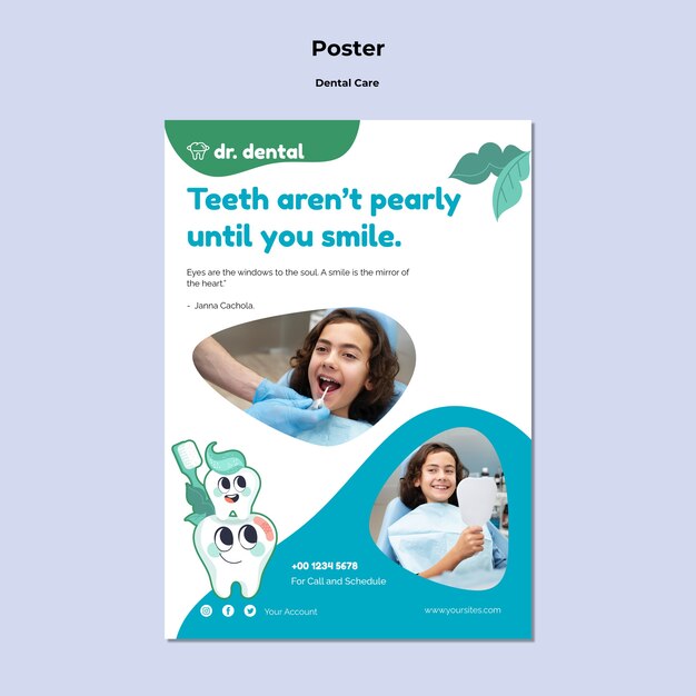 Plakatvorlage für die orale Gesundheitsversorgung
