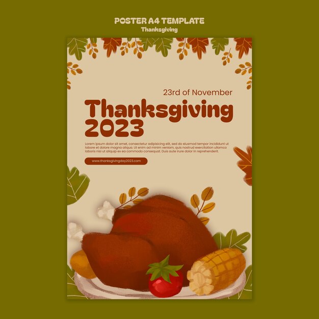 Plakatvorlage für die Thanksgiving-Feier