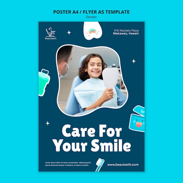 Kostenlose PSD plakatvorlage für die zahnpflege