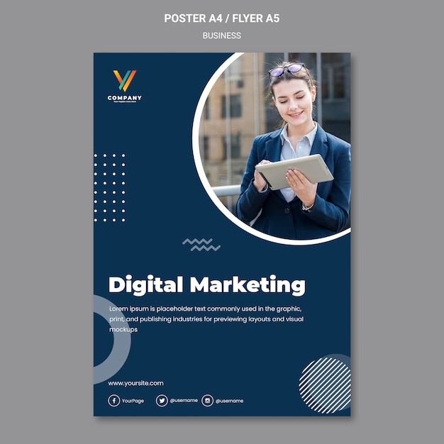 Kostenlose PSD plakatvorlage für digitale marketingagentur