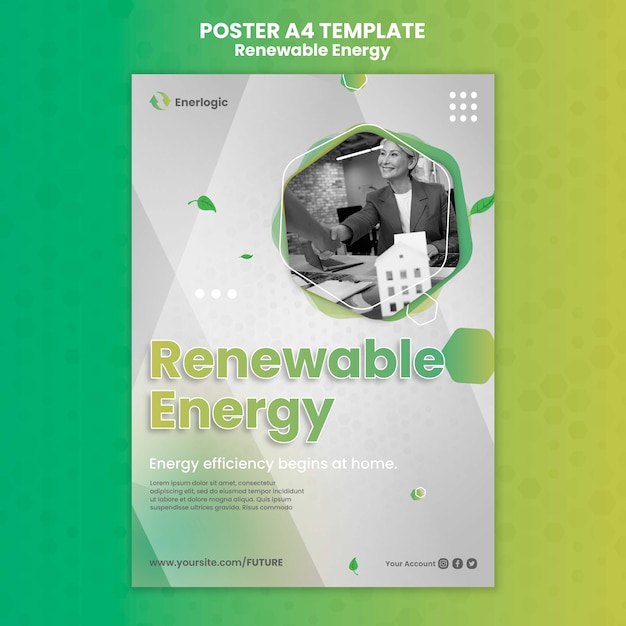 Kostenlose PSD plakatvorlage für erneuerbare energien