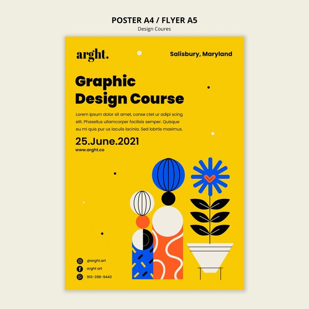 Plakatvorlage für Grafikdesignklassen