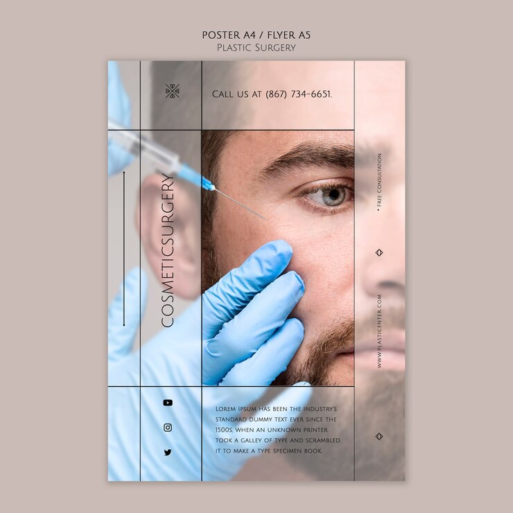 Kostenlose PSD plakatvorlage für plastische chirurgie