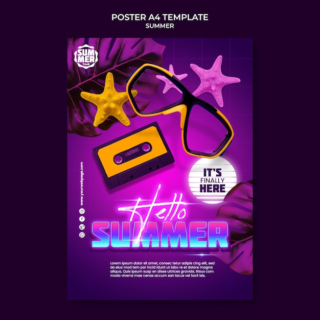 Kostenlose PSD plakatvorlage für sommerfeiern