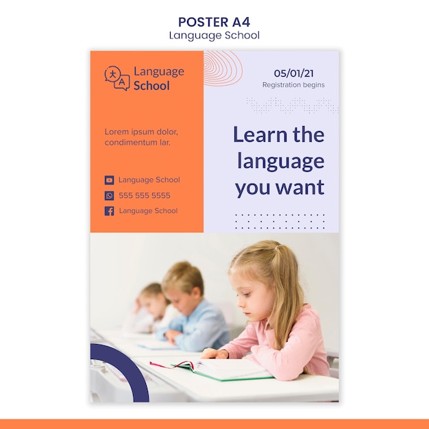 Plakatvorlage für Sprachschule
