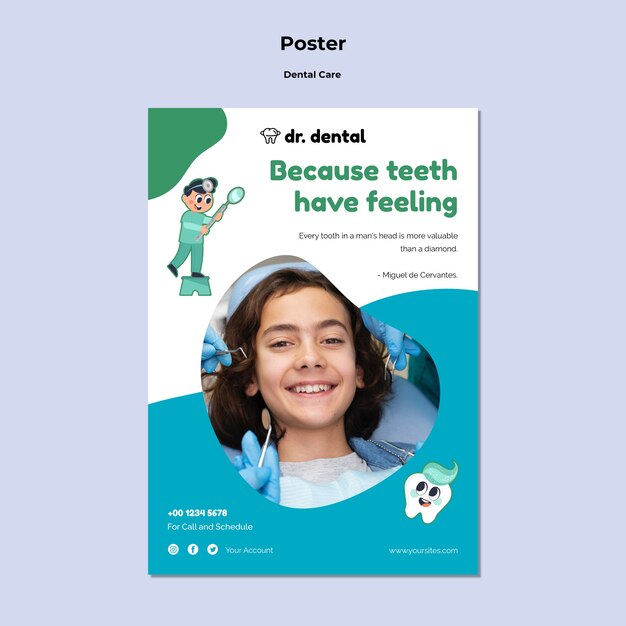 Plakatvorlage für Zahnhygiene