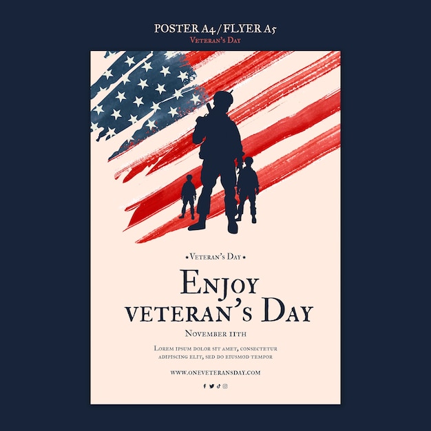 Kostenlose PSD plakatvorlage zum gedenken an den veteranentag