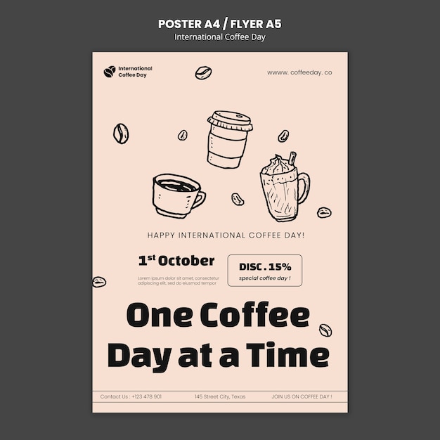 Plakatvorlage zum internationalen Kaffeetag