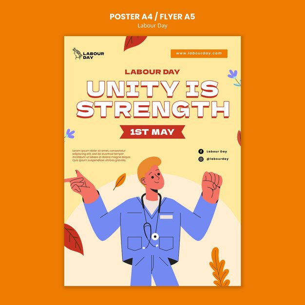 Plakatvorlage zur Feier des Arbeitstages