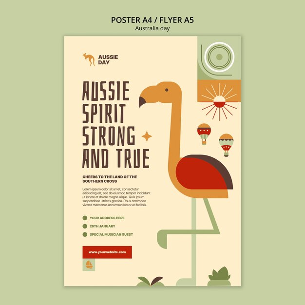 Plakatvorlage zur Feier des Australischen Tages