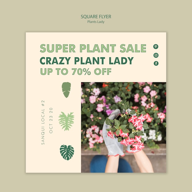Plant Lady Square Flyer Stil